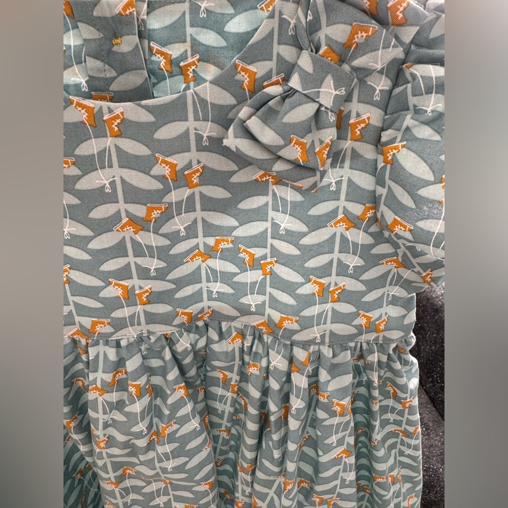 NWOT Little Moony 3-4Y Cotton Dress with Tulip Sleeves and Bow - Picture 5 of 13